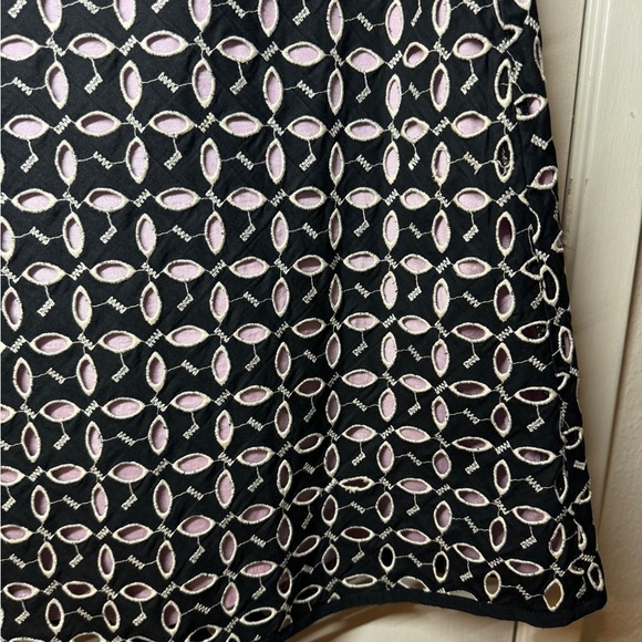 Vintage Snak Y2K Lavender Purple Black Leaf Floral Cut Out Mod A Line Skirt 6 - Picture 5 of 14